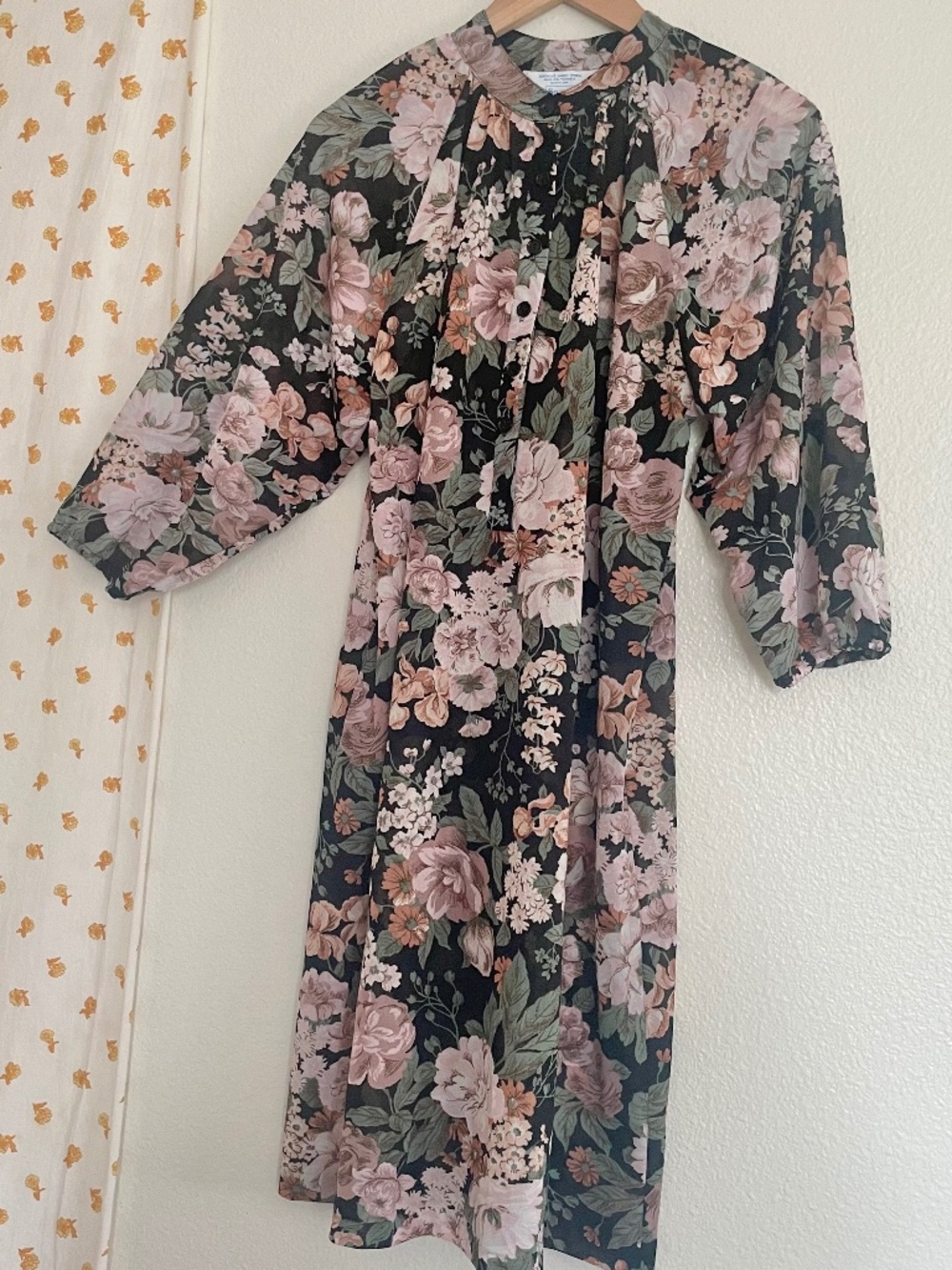 Vintage Sears Sheer Floral Midi Dress